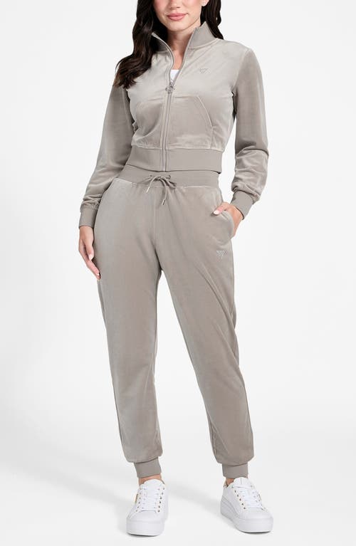 Guess Velvet Joggers In Gray