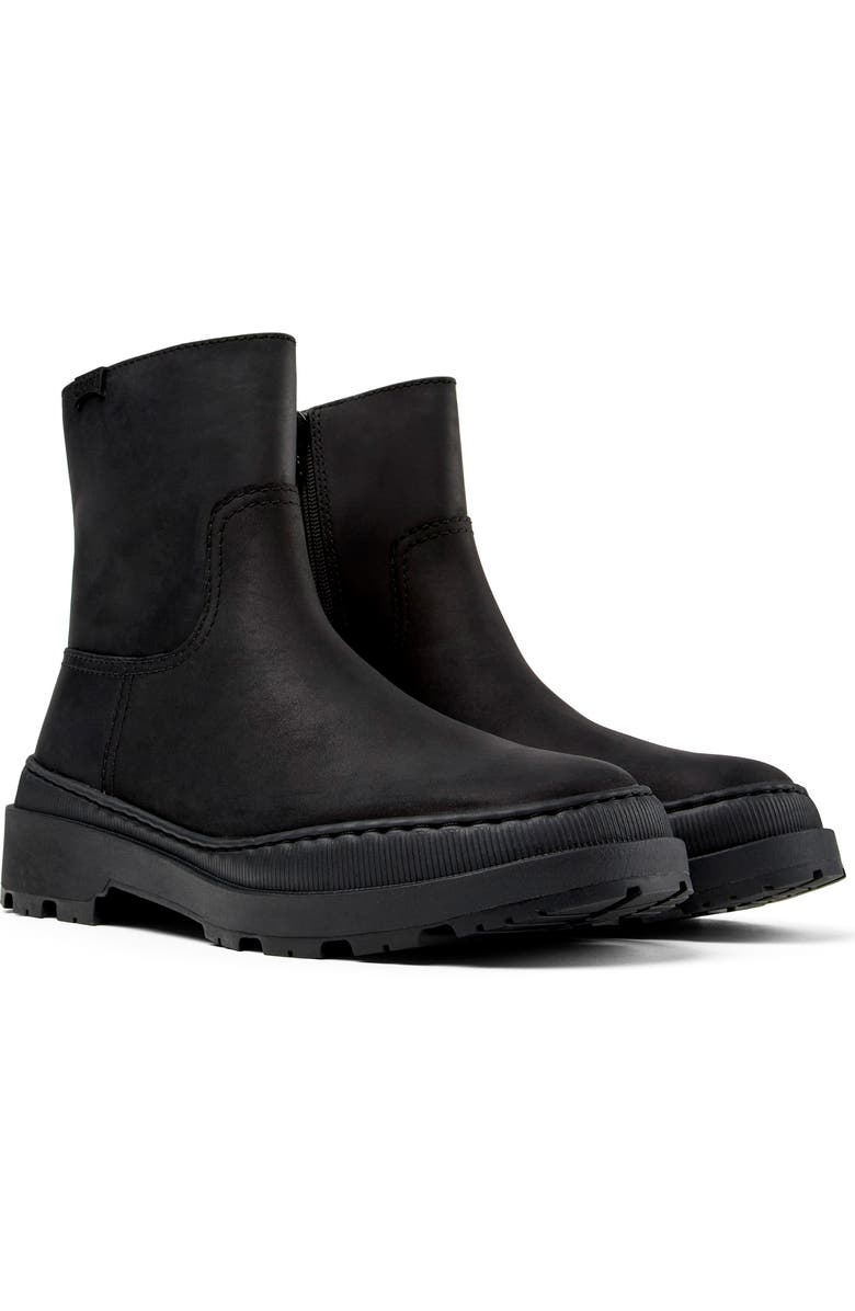 Camper Brutus Trek Zip-Up Boot, Main, color, Black