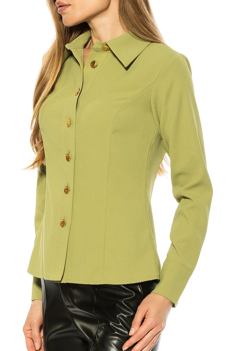Leland Button-Up Shirt, Alternate, color, SAGE