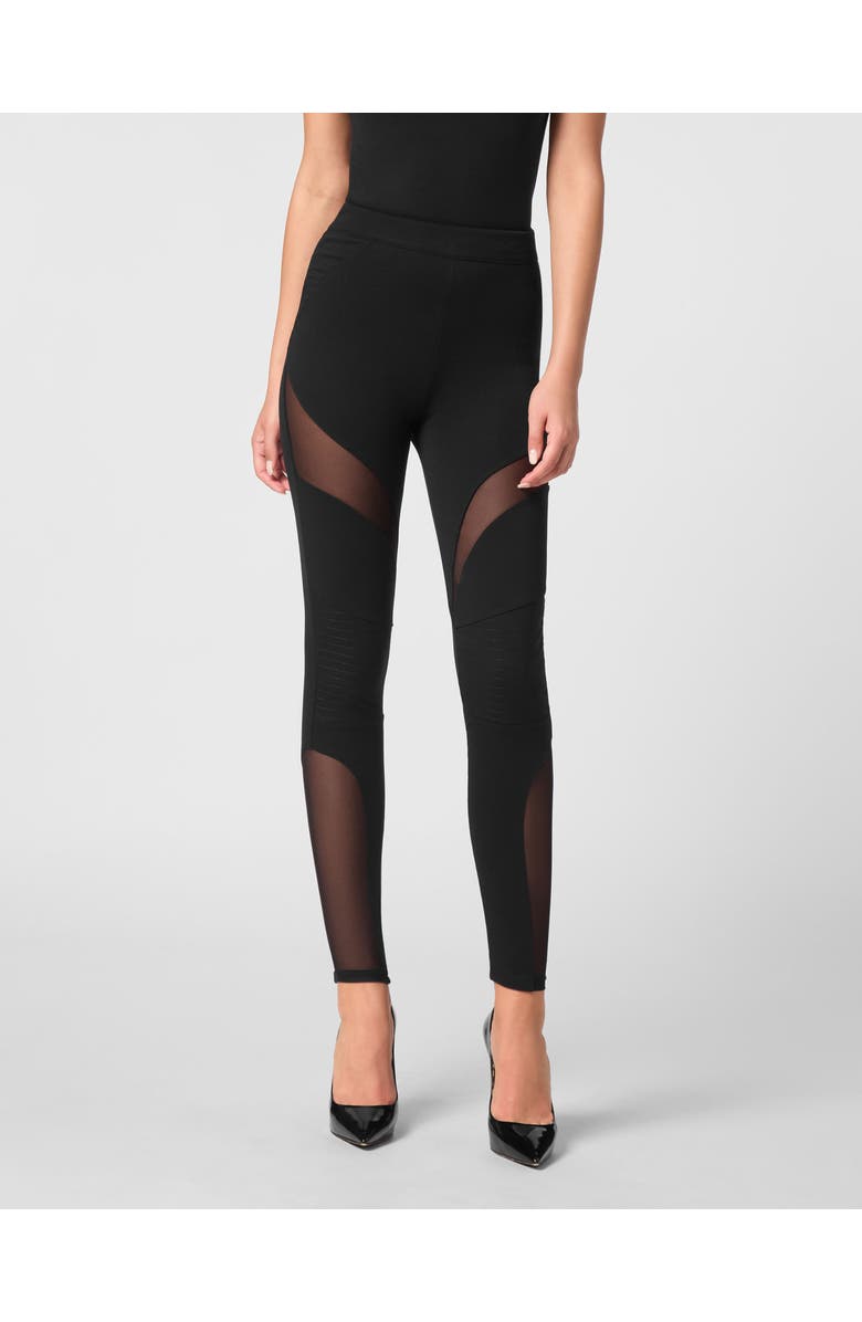 PHILIPP PLEIN Biker Leggings Women, Main, color, Black