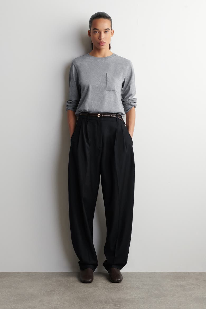 Cotton Long-Sleeved T-Shirt, Alternate, color, GRAY MÉLANGE