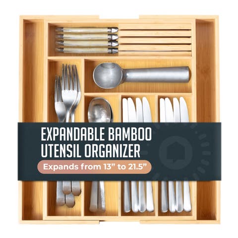 Expandable Wooden Non‑Slip Durable Utensil Drawer Organizer