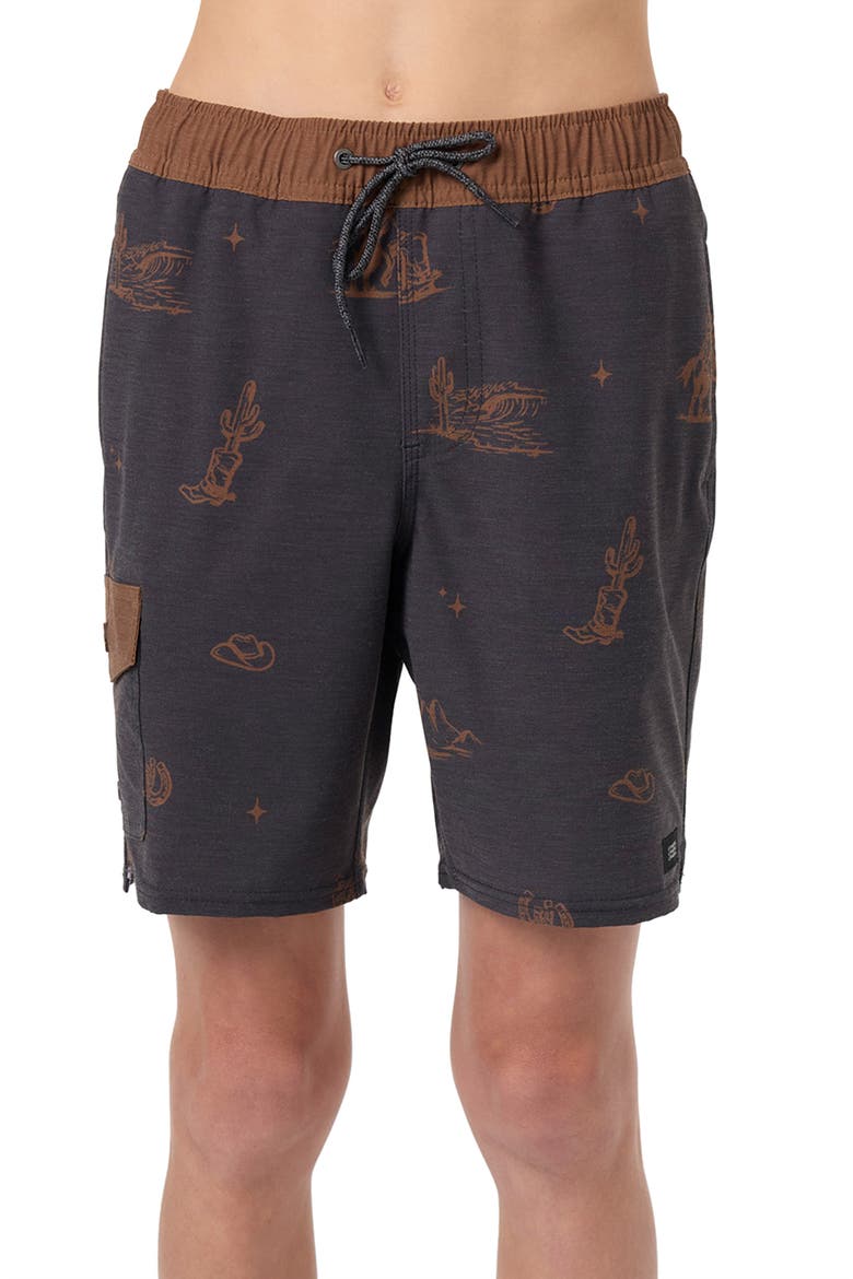 Kids' Hermosa Retro Swim Trunks, Main, color, PHANTOM