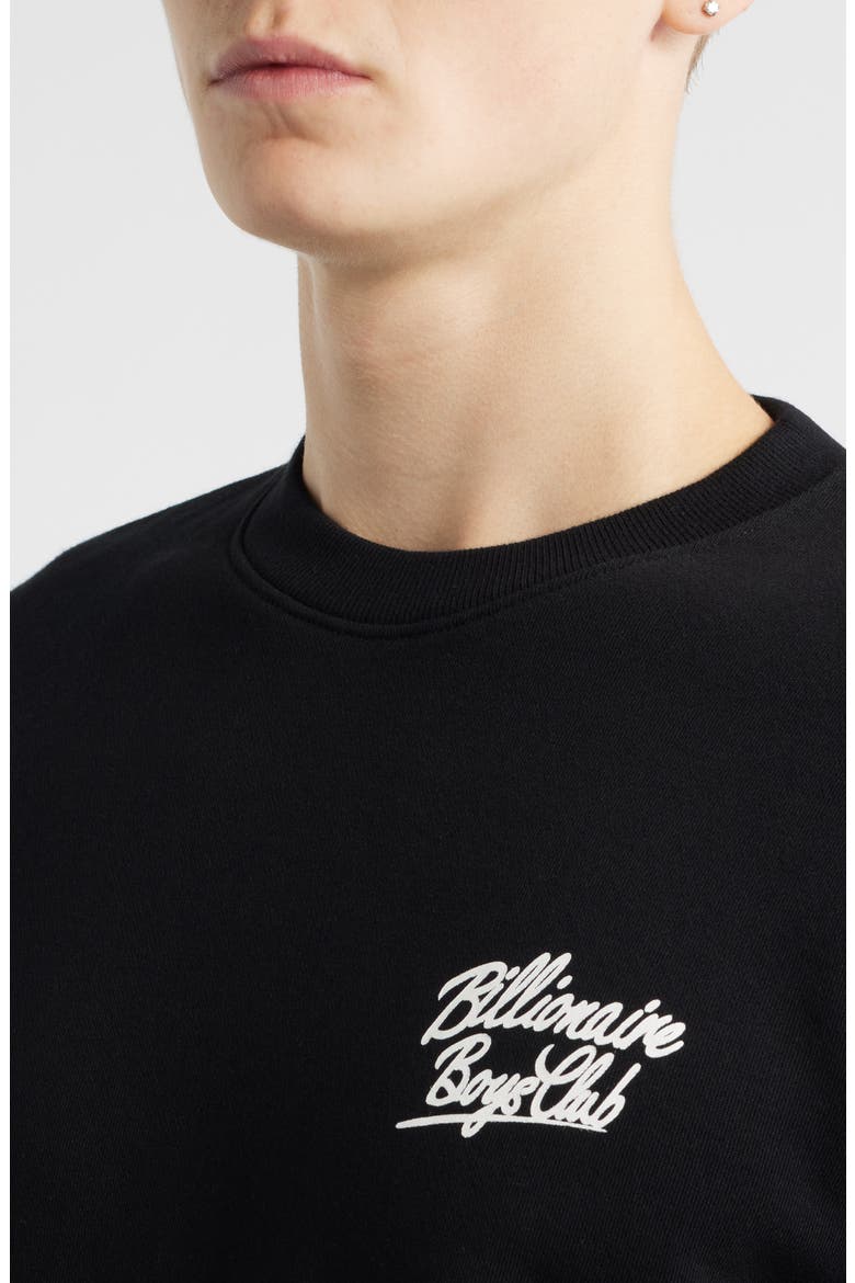 BB Small Script Cotton Sweatshirt, Alternate, color, BLACK