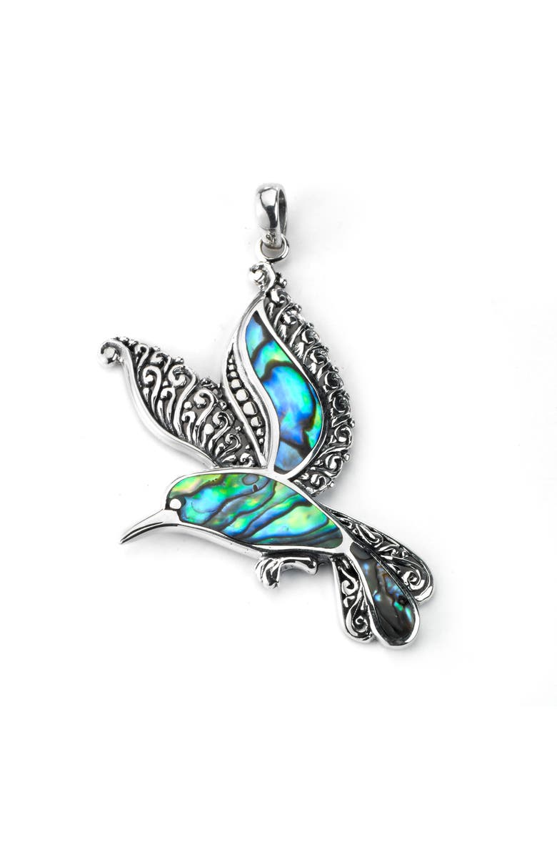SAMUEL B. Sterling Silver Stone Bird Pendant, Main, color, Blue/ Green