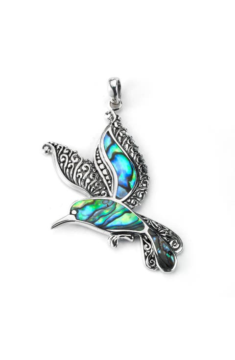 Sterling Silver Stone Bird Pendant