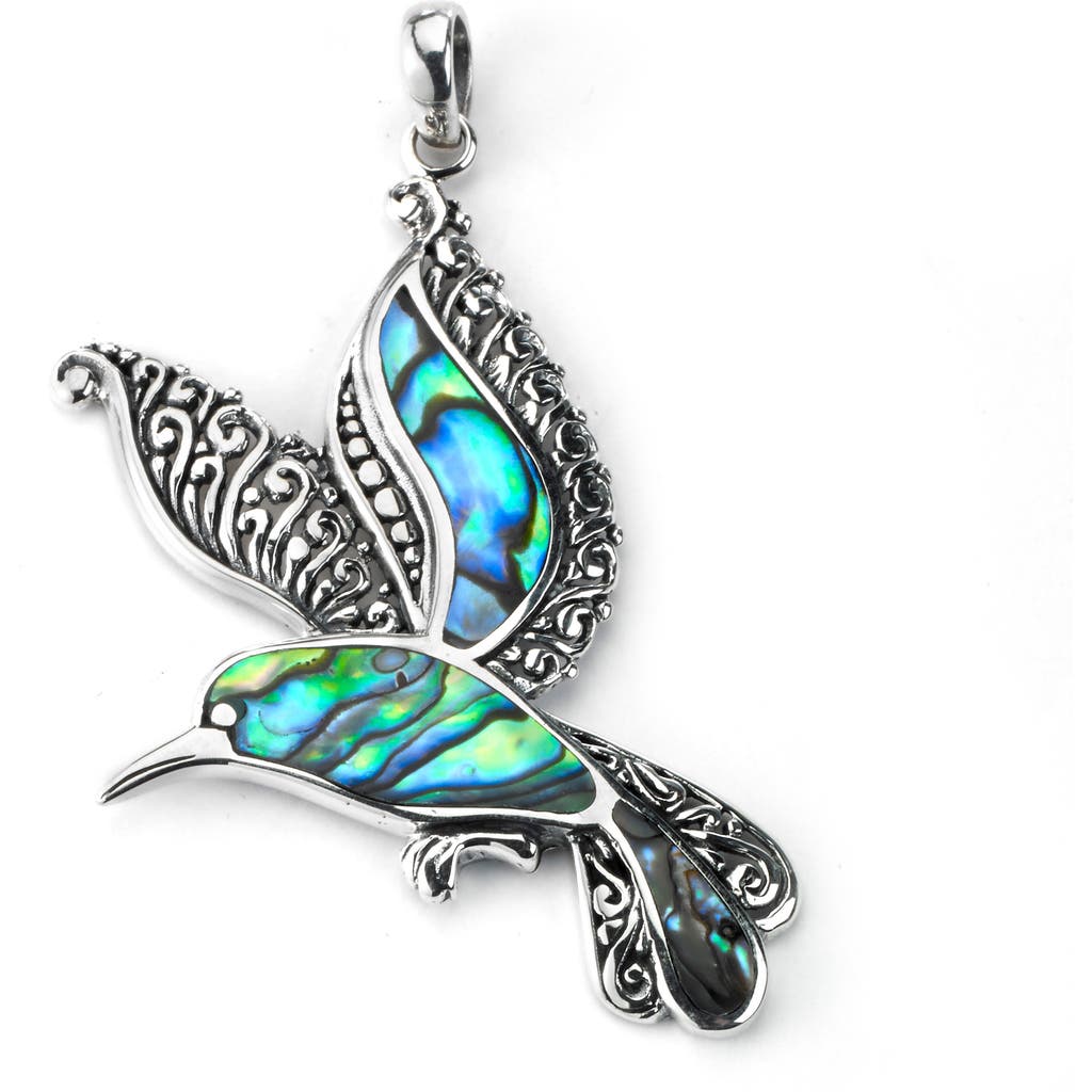 Samuel B. Sterling Silver Stone Bird Pendant In Blue/green