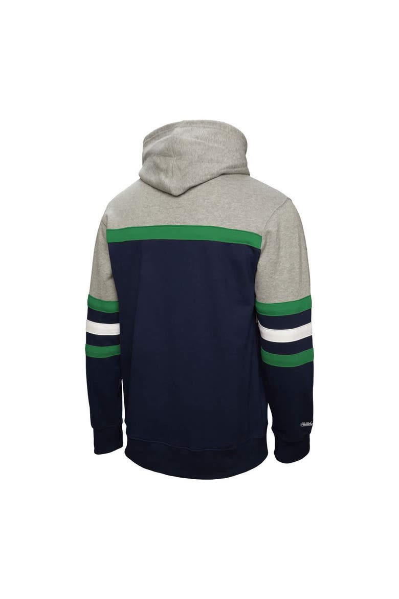 Men's Mitchell & Ness Navy/Gray Vancouver Canucks Head Coach Pullover Hoodie, Alternate, color, Navy