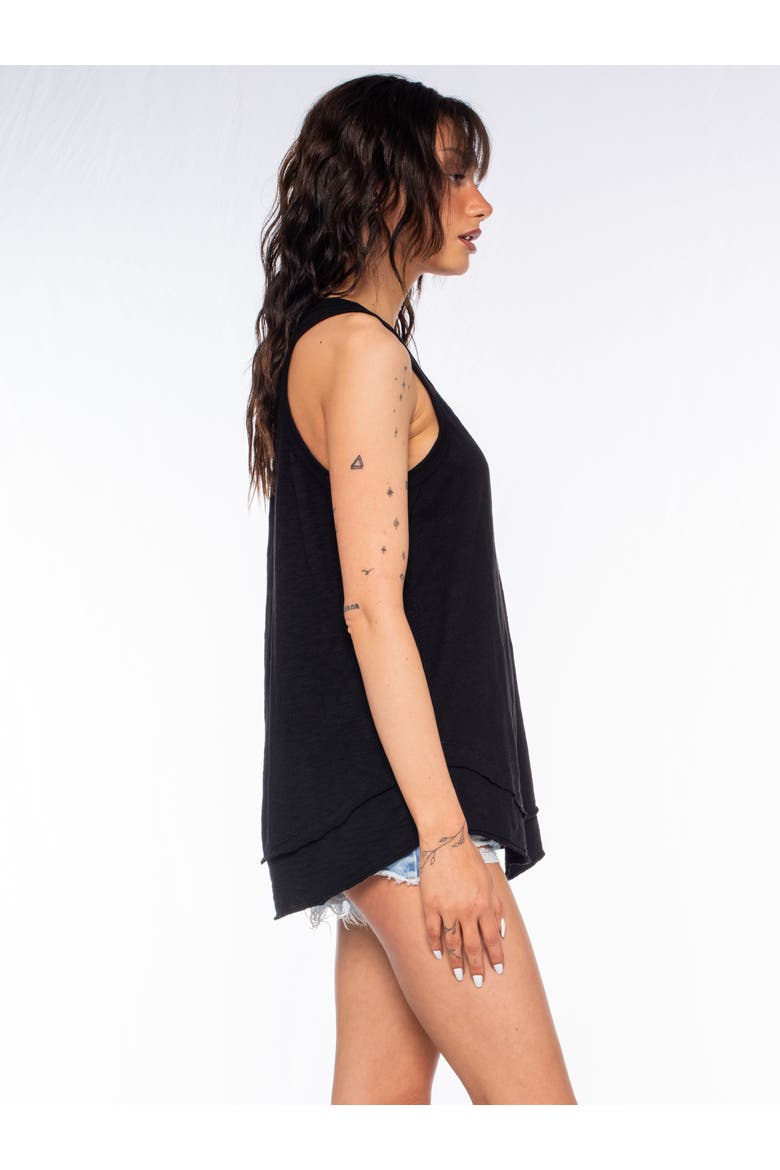 Shrunken Mock Hem Shirttail Tank, Alternate, color, White