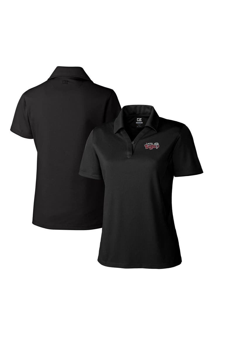 Women's Cutter & Buck  Black Lansing Lugnuts CB DryTec Genre Textured Solid Polo, Main, color, Black
