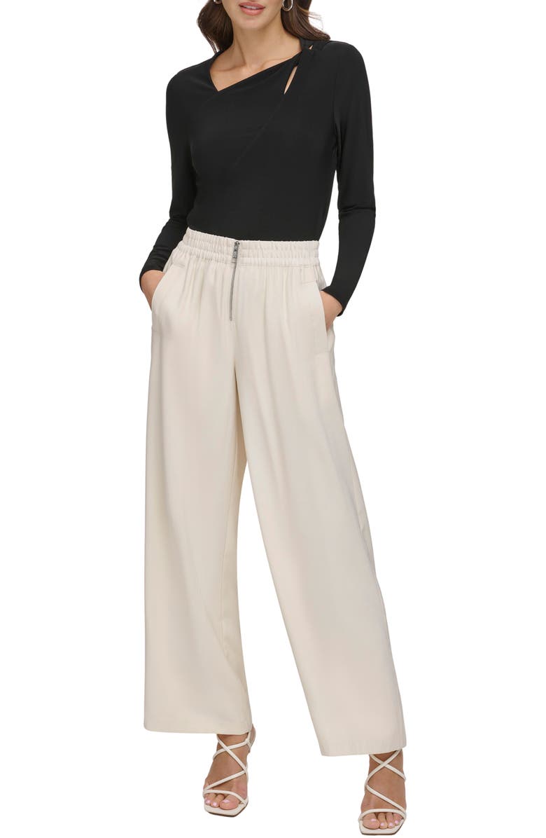 DKNY Asymmetric Twist Neck Top, Alternate, color, 