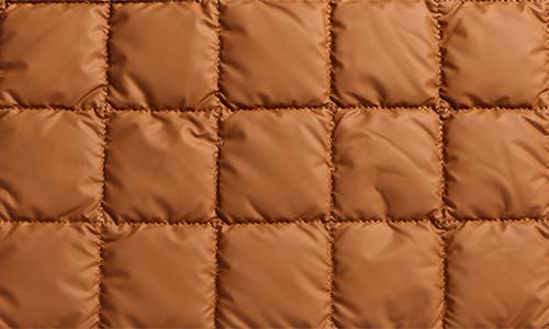Veecollective Porter Water Repellent Quilted Weekend Bag In Cognac