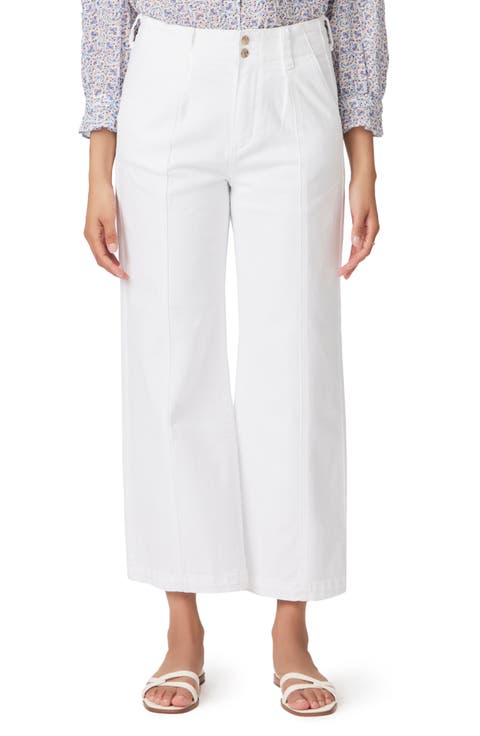 Brooklyn High Waist Crop Wide Leg Pants (Crisp White)