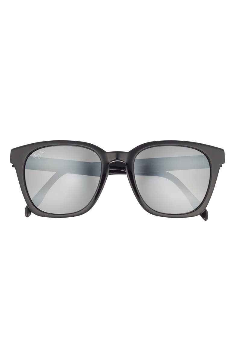 Maui Jim 52mm Polarized Square Sunglasses, Main, color, Black Black Grey