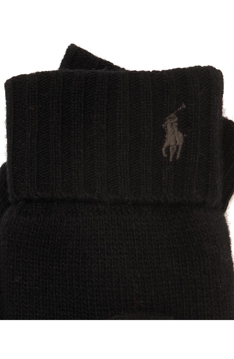 Polo Ralph Lauren Wool Blend Convertible Gloves, Alternate, color, Polo Black