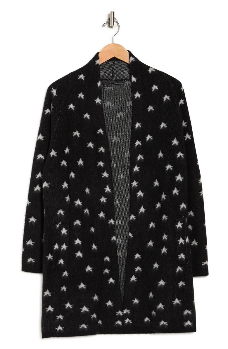 360 CASHMERE Allyson Star Print Open Cashmere Cardigan, Alternate, color,
