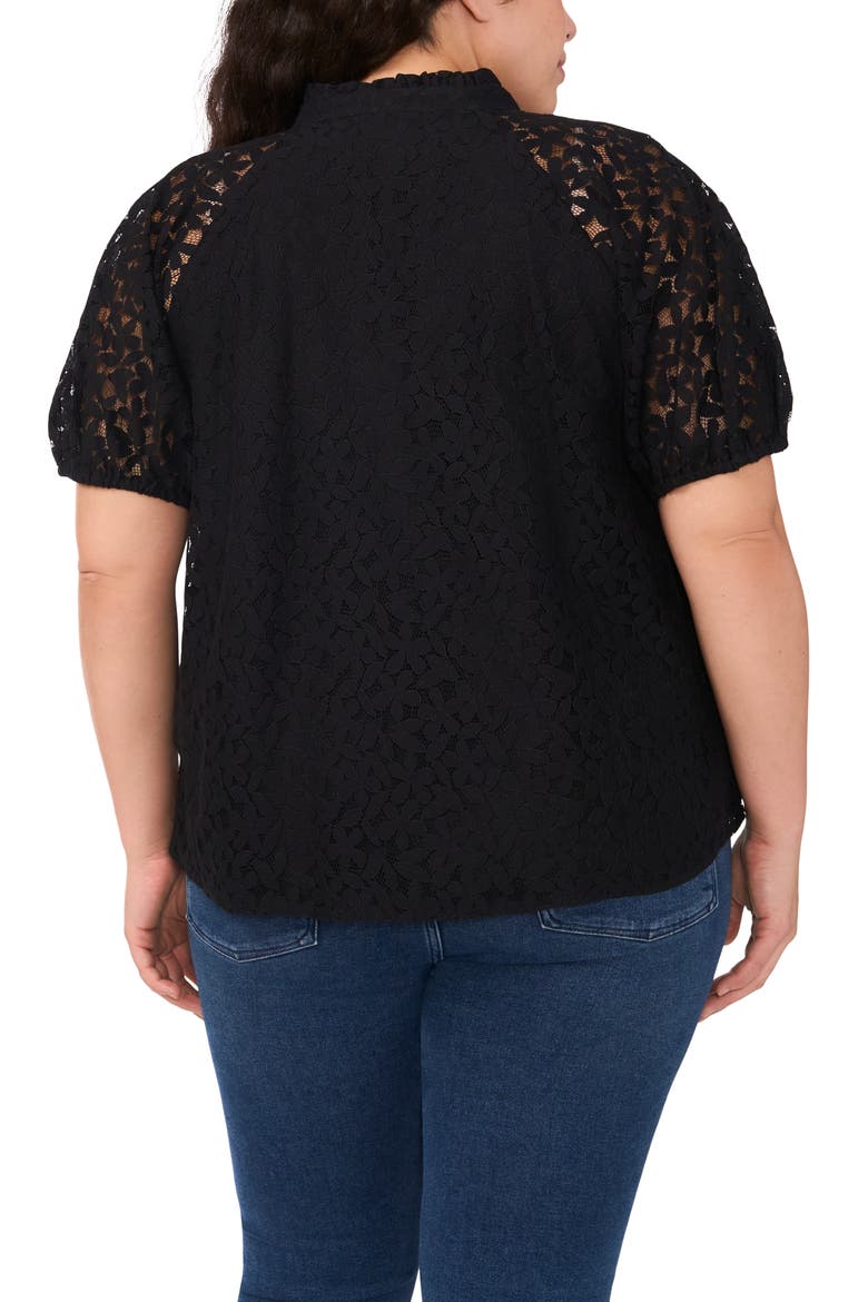 Raglan Sleeve Lace Top, Alternate, color, RICH BLACK