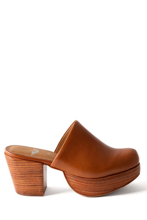 Fortress Ava Leather Clog Mule In Whiskey