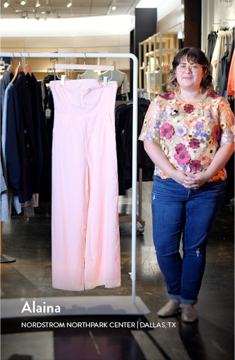 Jodie Strapless Cotton & Linen Jumpsuit, sales video thumbnail