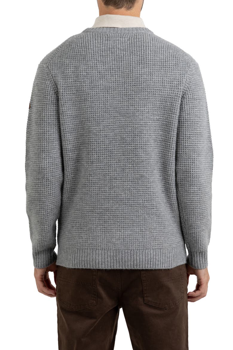 Waffle Crewneck Sweater, Alternate, color, HEATHER GREY