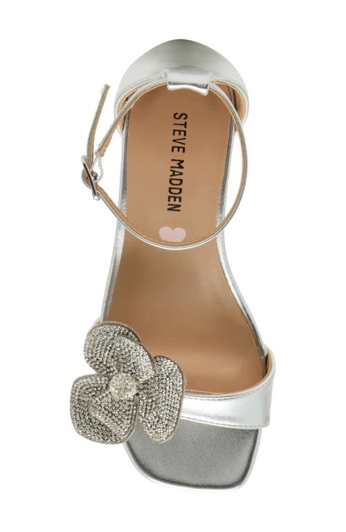 Steve Madden Kids' Jkindra Ankle Strap Sandal In Silver