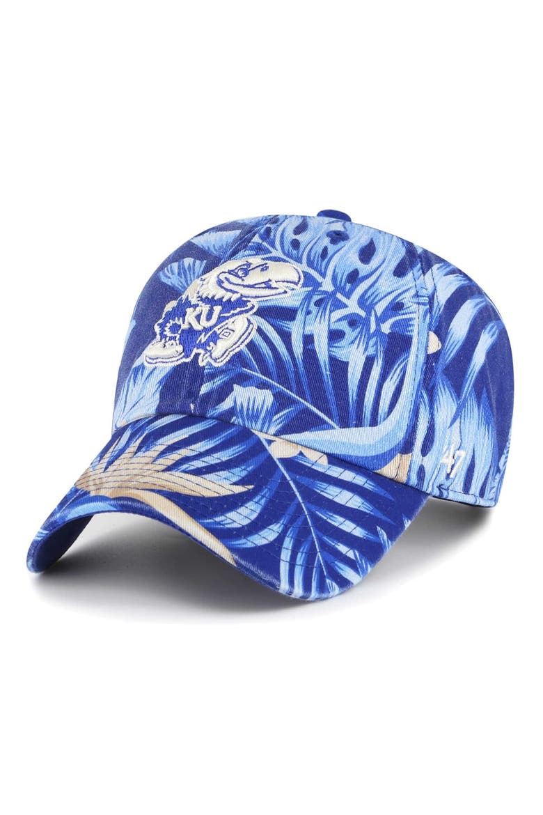 Men's '47 Royal Kansas Jayhawks Tropicalia Clean Up Adjustable Hat, Main, color, Royal