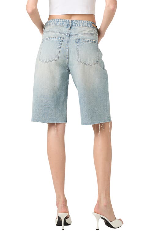 Blanknyc The Leonard Loose Raw Hem Cutoff Denim Bermuda Shorts In Weekend Trip