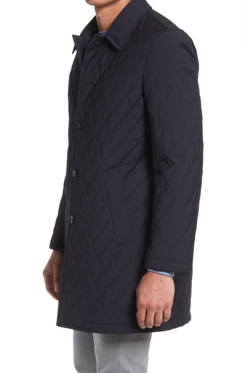 Cardinal of Canada Mansfield Quilted Car Coat, Alternate, color, Navy