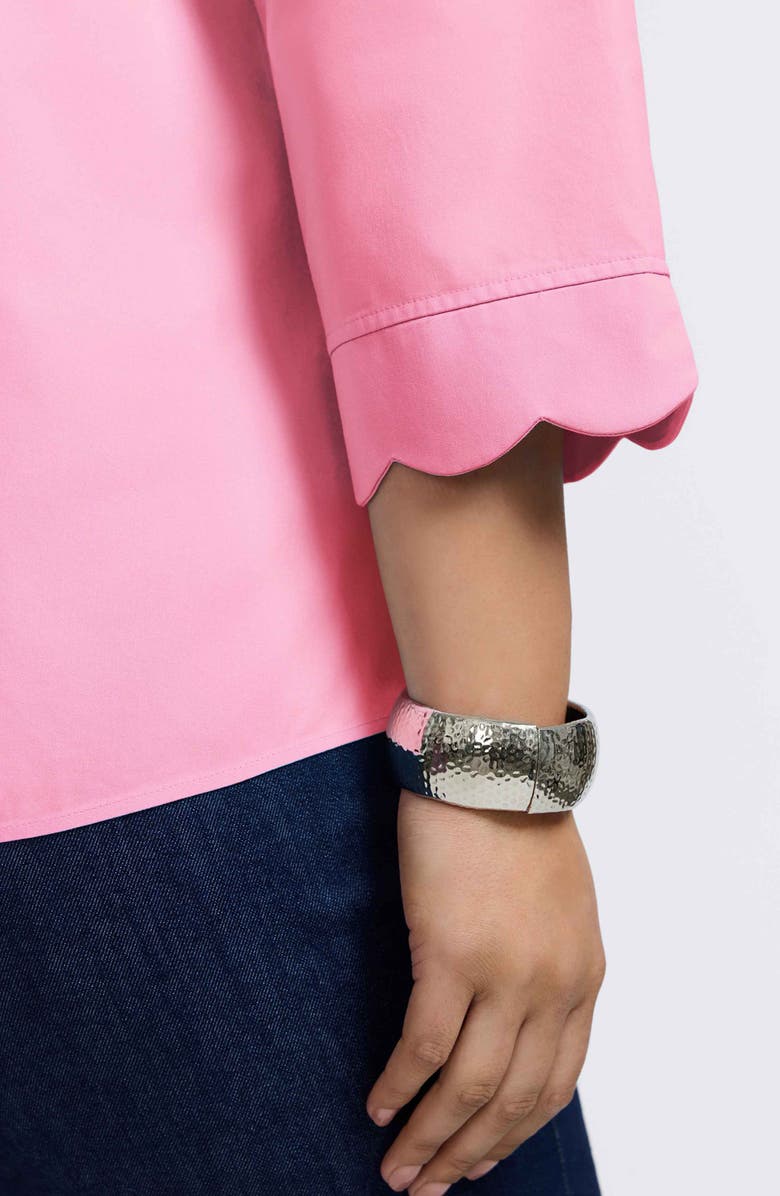 Foxcroft Gwen Three-Quarter Sleeve Cotton Button-Up Shirt, Alternate, color, Pink Sea Glass