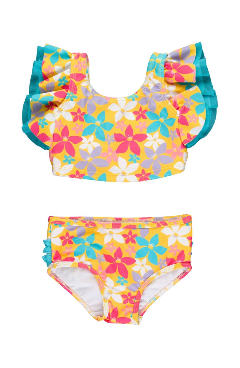 RuffleButts Toddler Girls UPF50+ Butterfly Tankini, Main, color,