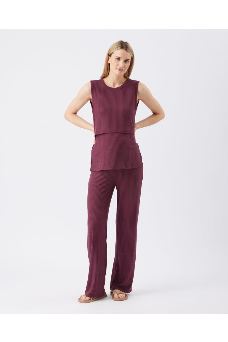Peter Rib Nursing Tank, Alternate, color, Maroon