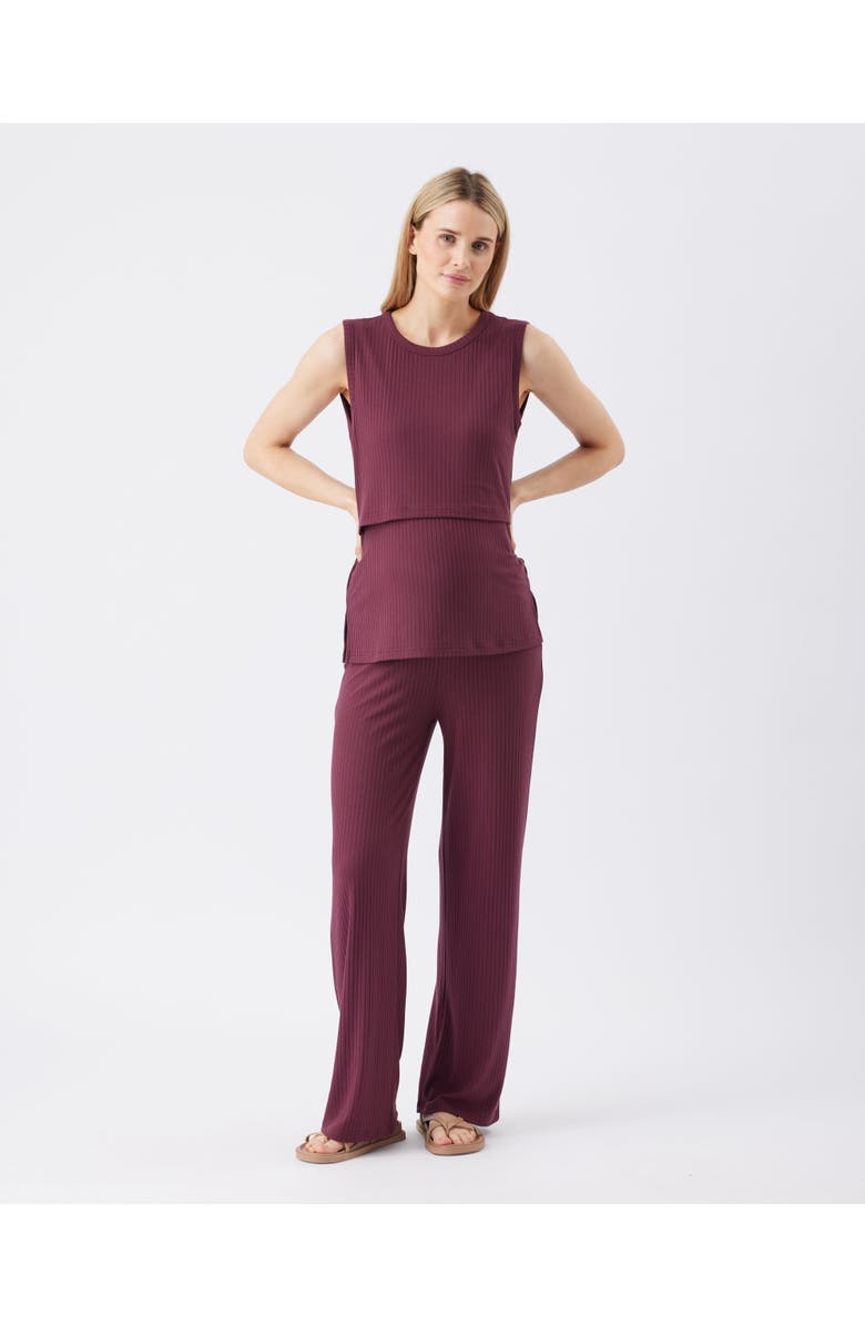 Ripe Maternity Peter Rib Nursing Tank, Alternate, color, Maroon