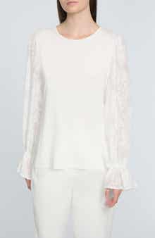Elie Tahari The Mavea Mixed Media Top