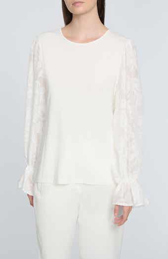 Elie Tahari The Mavea Mixed Media Top