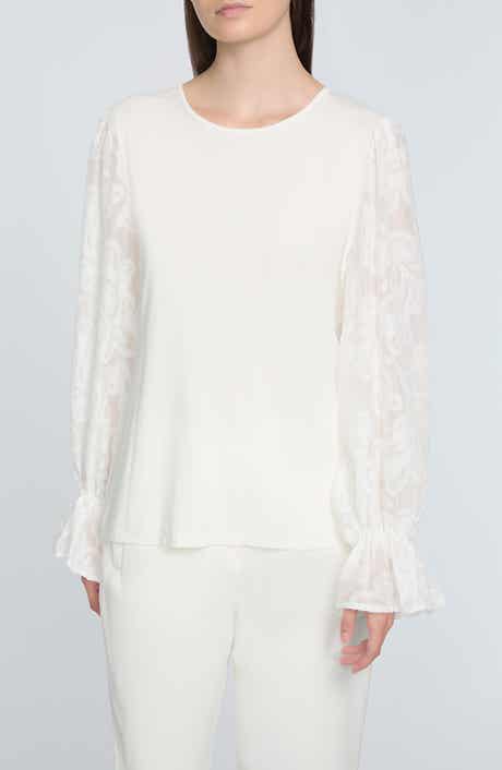 Elie Tahari The Mavea Mixed Media Top