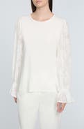 Elie Tahari The Mavea Mixed Media Top