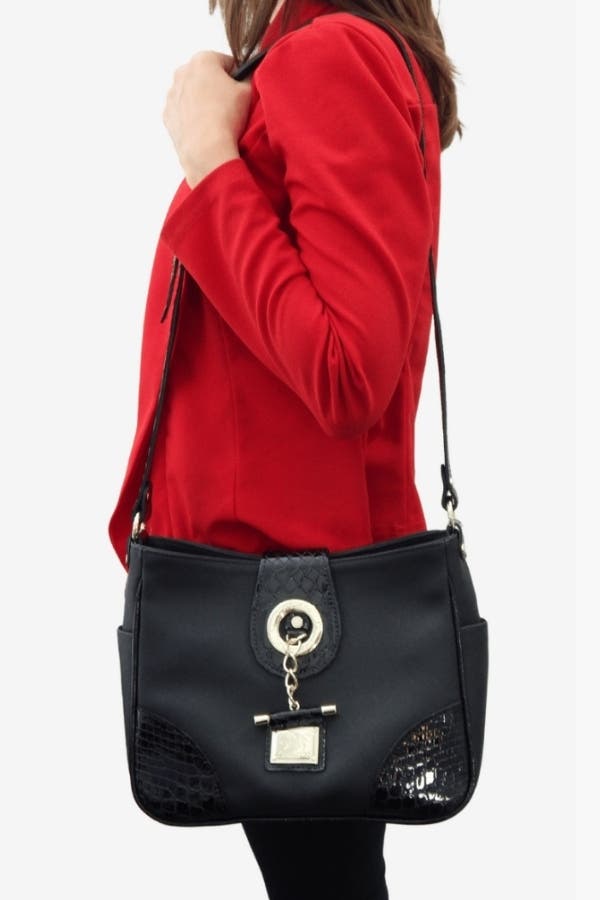 Cherry Blossom Shoulder Bag 212, Alternate, color, Black