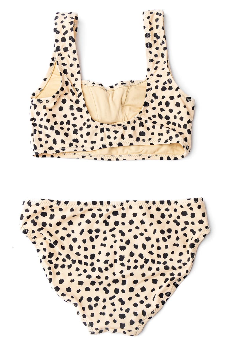 Shade Critters Kids' Leopard Lace-Up Two-Piece Swimsuit, Alternate, color,