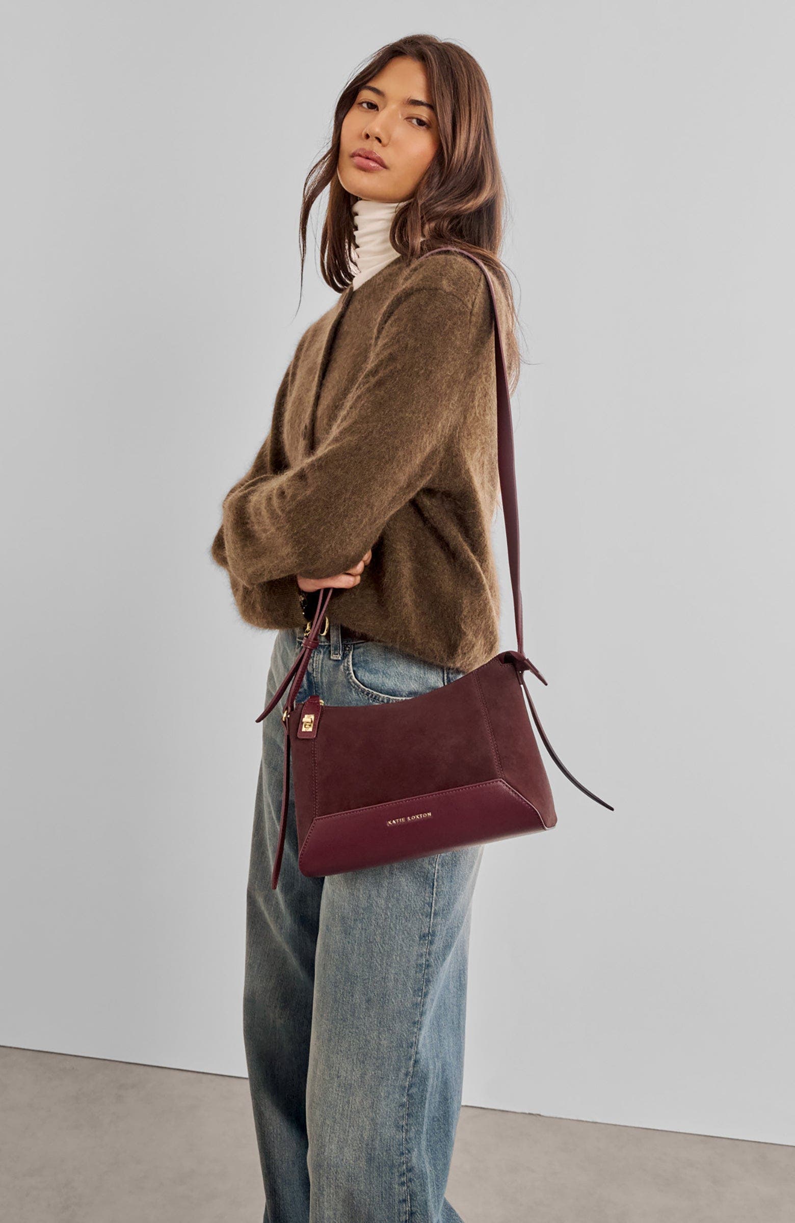 Charlbury Crossbody Bag, Alternate, color, Cherry Suedette / Cherry