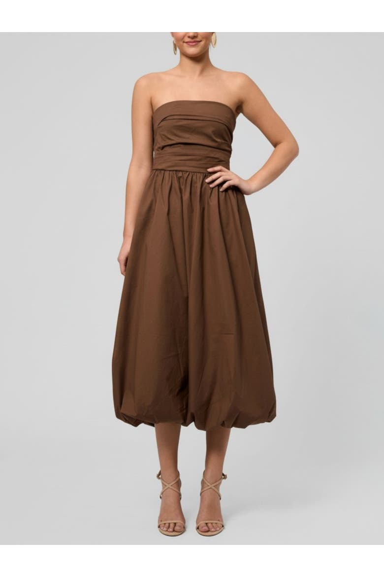 Rosalie Strapless Midi Dress, Main, color, Cocoa