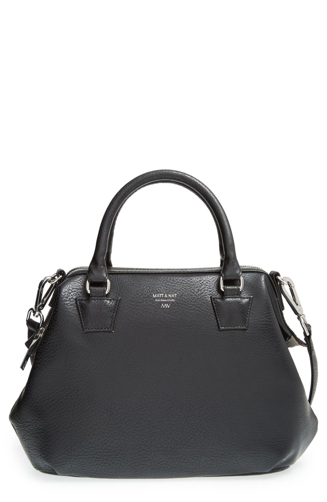 Vegan Leather 'Malone' Satchel, Main, color, BLACK