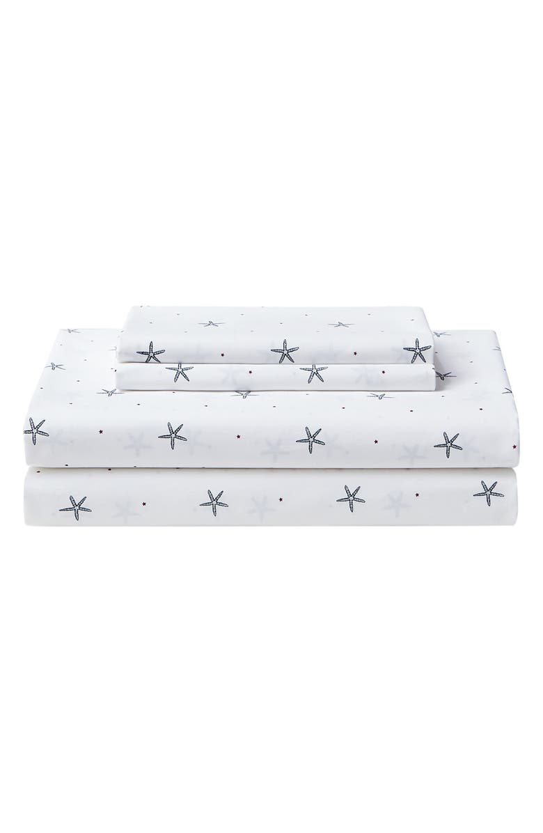 Nautica Star Spangled Coastal Twin Sheet Set, Main, color, White/ Dark Blue