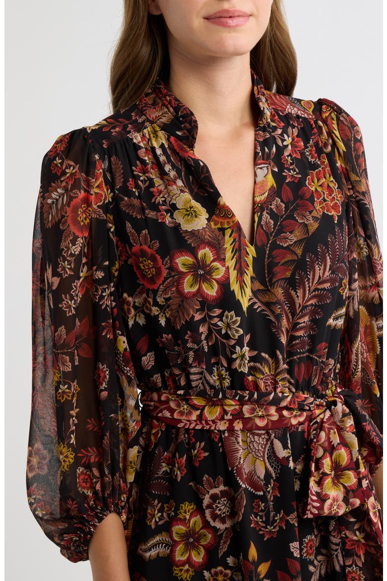 Paisley Chiffon Maxi Dress, Alternate, color, BLACK SAFFRO