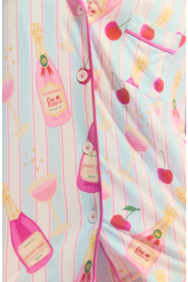 Print Long Pajamas, Alternate, color, BLUE STRIPE