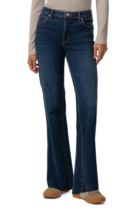 Kelly Fab Ab Raw Hem High Waist Kick Flare Jeans