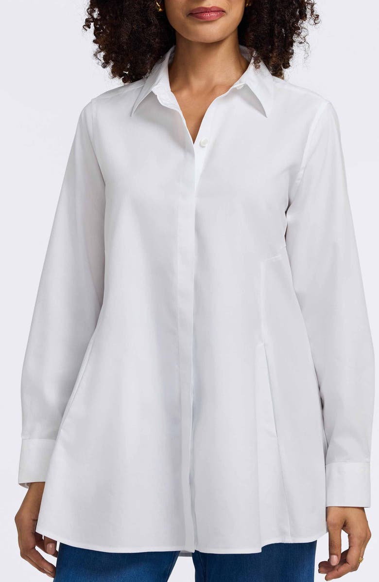 Foxcroft Cici Non-Iron Tunic Blouse, Main, color, White
