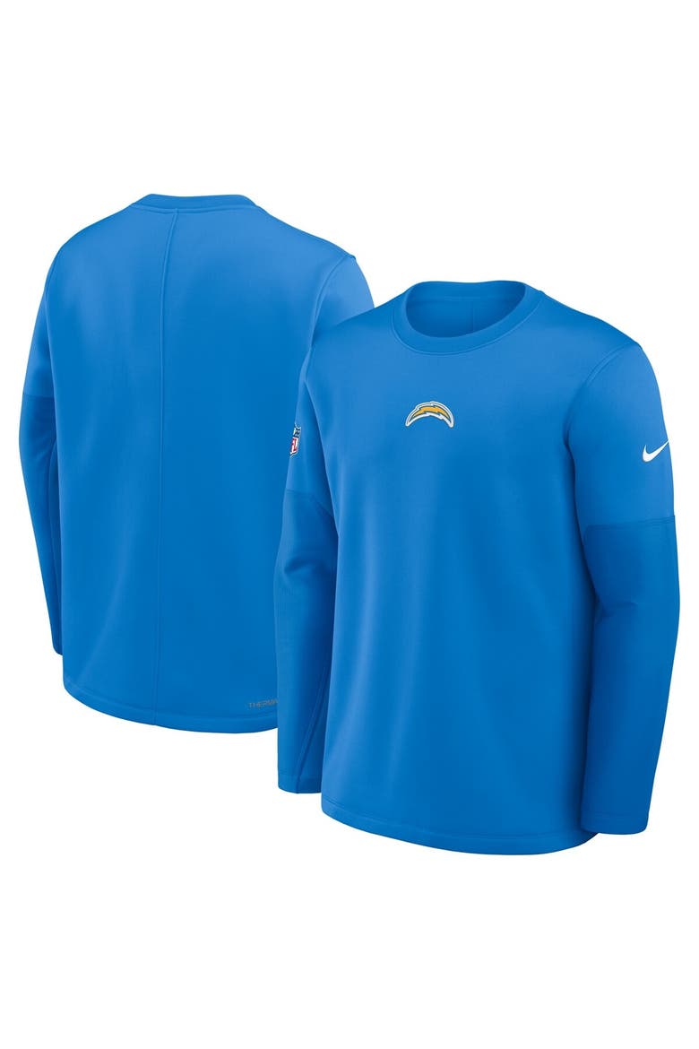 Men's Nike Powder Blue Los Angeles Chargers Sideline Coach Therma-FIT Long Sleeve T-Shirt, Alternate, color, Powder Blue