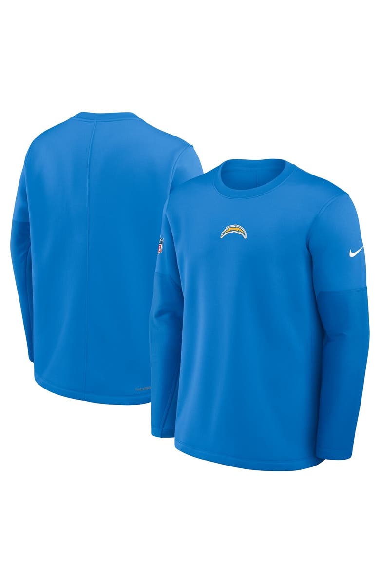Nike Men's Nike Powder Blue Los Angeles Chargers Sideline Coach Therma-FIT Long Sleeve T-Shirt, Alternate, color, Powder Blue