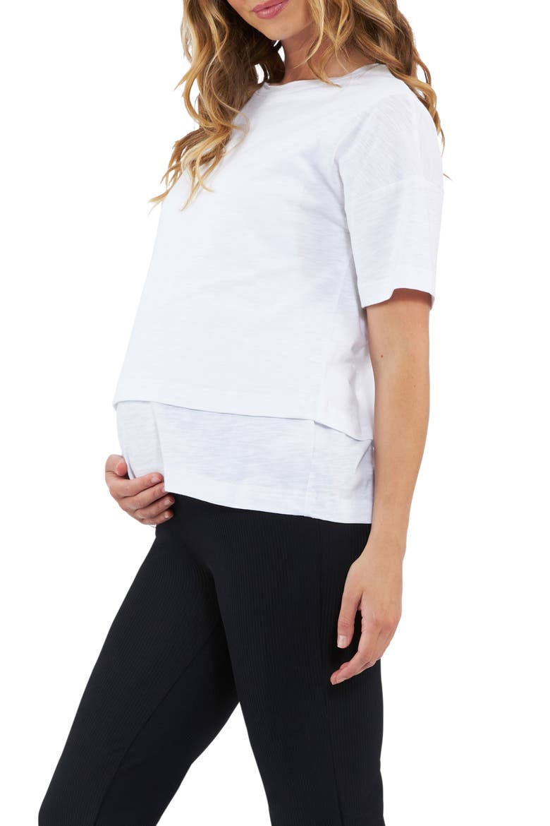 Claud Nursing Tee, Alternate, color, WHITE