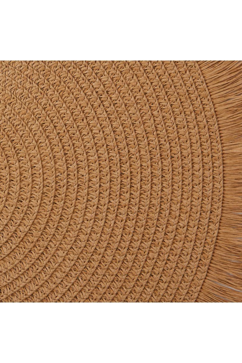 Natural Fringe Woven Round Placemat Set/6, Alternate, color, Natural